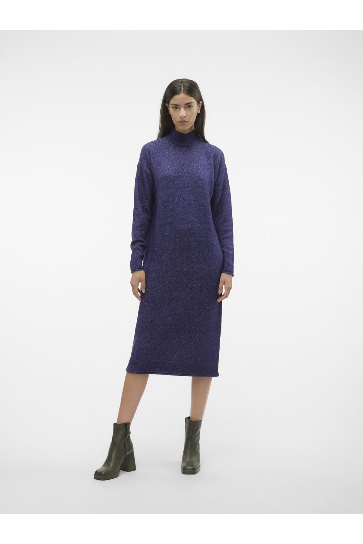 Vero Moda-Strickkleid VMKADEN LS YÜKSEK YAKA DALGA ELBİSE GA BF 5