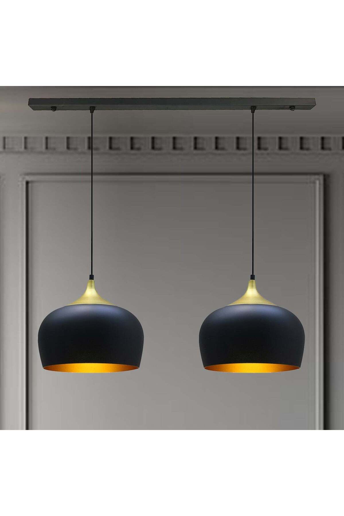Bamyum-2x Hängelampe E27 Metall Set aus 2-3-4 Pendellampen Hängelampe Pendelleuchte 2
