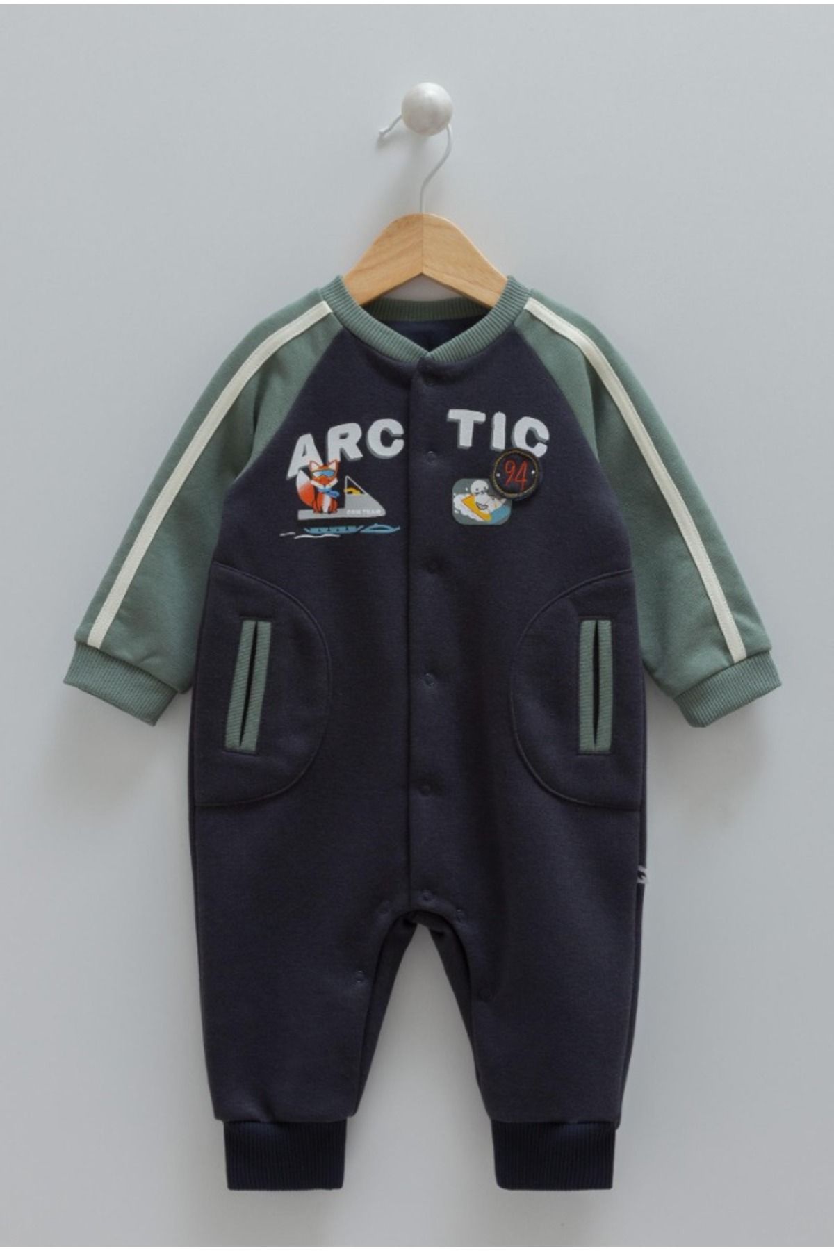 Caramell-Arctic Friends Jumpsuit with Snap Fasteners (with Fleece Inside) 1