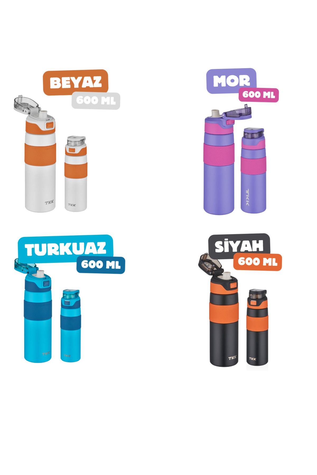 قمقمه کمپ سفید TKK 600ml Piper Free Double Steel 6 ساعت گرم سرد Vagonlife