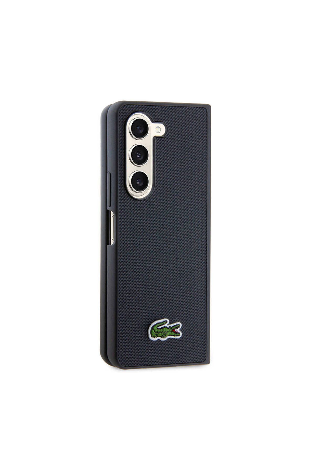 کاور و قاب چند رنگ Galaxy Z Fold 5 مورد سازگار با الگوی PIKE سطح سرمه‌ای آبی آرم تمساح نمادین Lacoste
