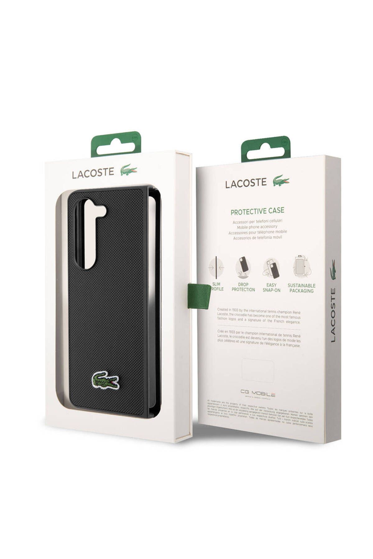 کاور و قاب چند رنگ Galaxy Z Fold 5 Case دارای مجوز PU PIKE STARTHELED SURVES با آرم تمساح نمادین Lacoste