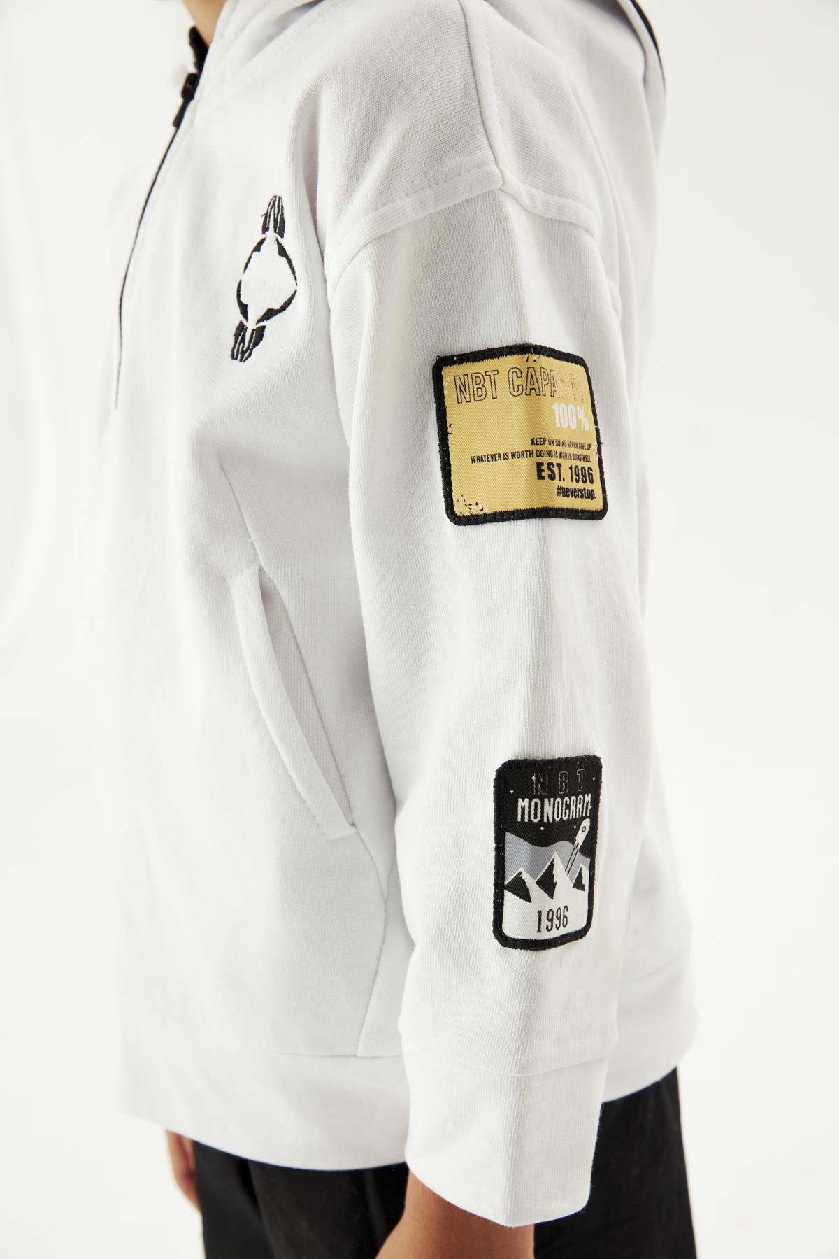 سویشرت پسرانه سفید Nebbati | 23FW1NB3436 اورجینال - تصویر 3