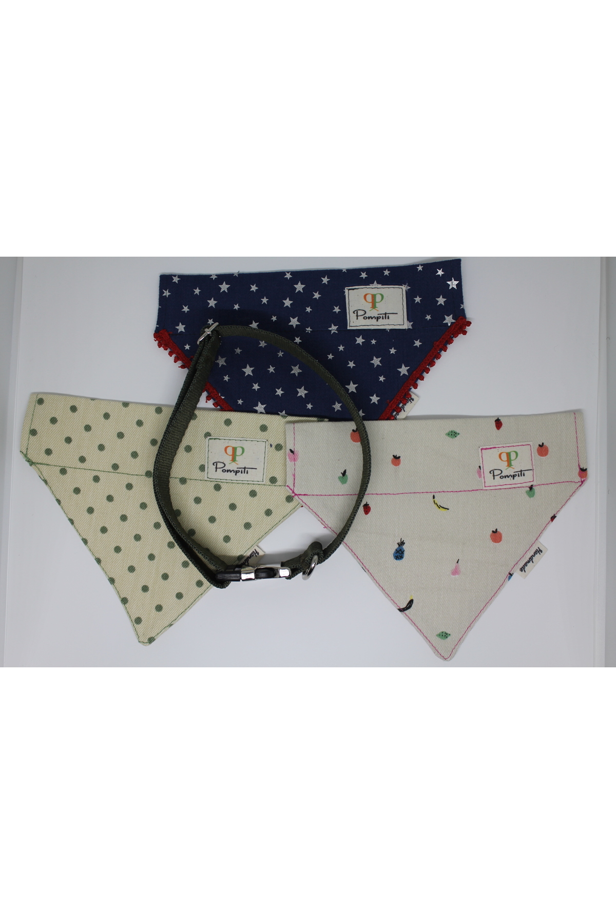 3lü Ayarlanabilir ve Değiştirilebilir Evcil Hayvan Köpek Tasması ve Fular El Yapımı