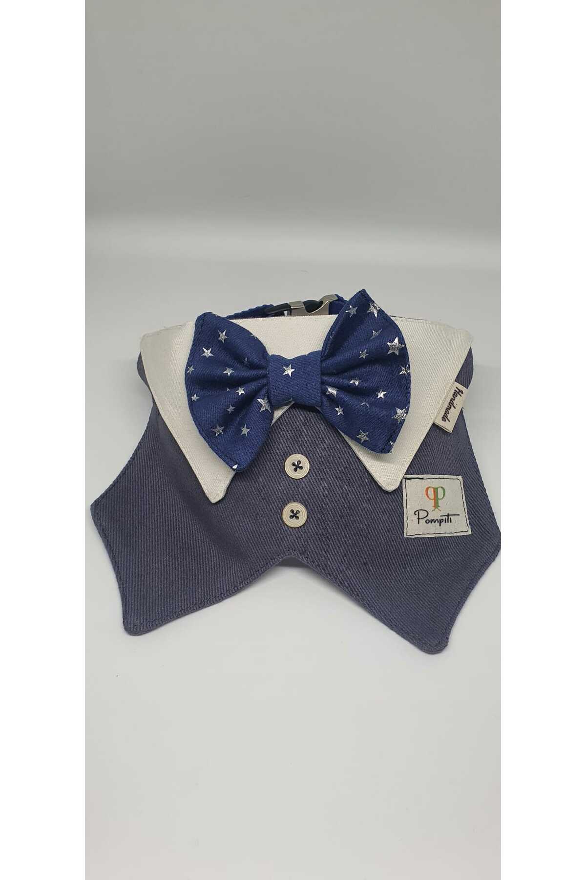 Ayarlanabilir ve Değiştirilebilir Evcil Hayvan Köpek Tasma ve Papyonlu Smokin