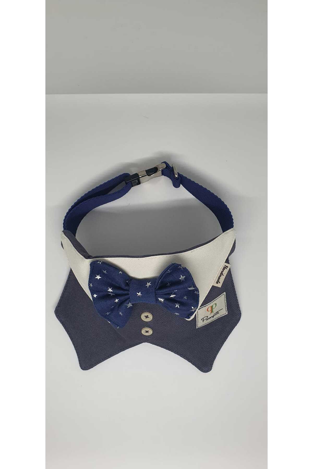 Ayarlanabilir ve Değiştirilebilir Evcil Hayvan Köpek Tasma ve Papyonlu Smokin