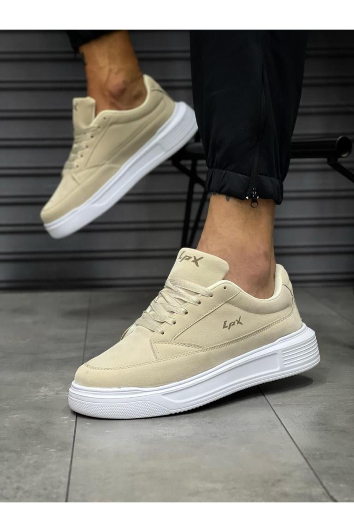 beige thick sole mens waterproof casual sneaker nk0626
