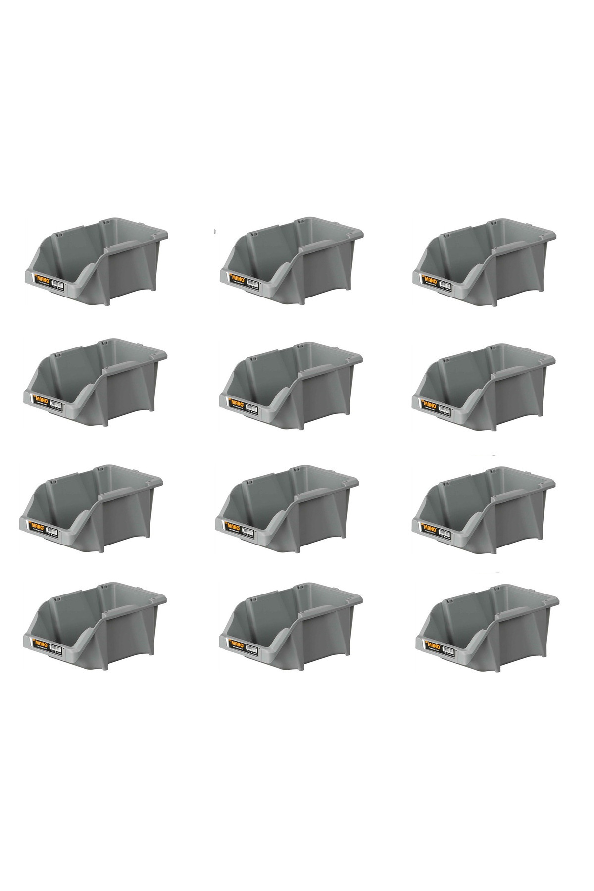 MANO Plastik Avadanlık Parça Kutusu 12 Parça Gri 200x300x130 mm