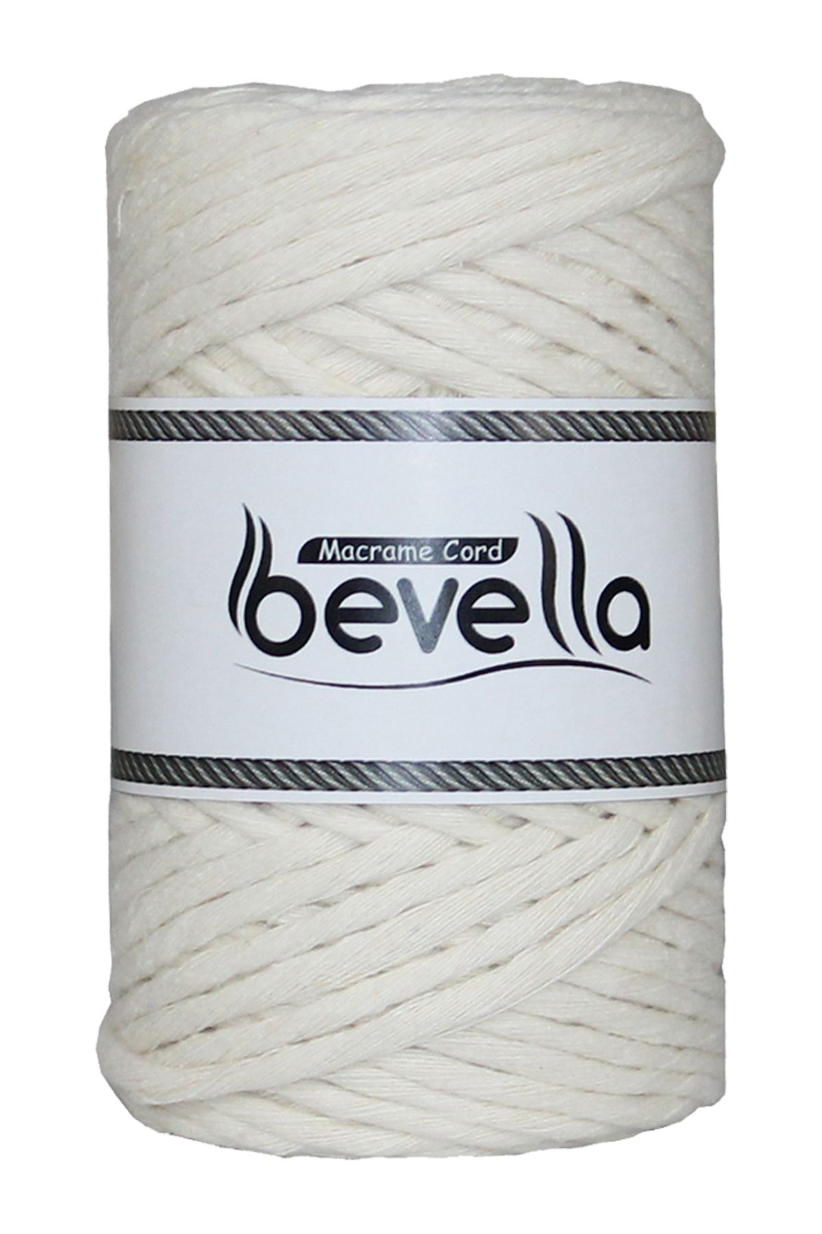 Bevella Macrame Cord-Ecru, Light Gray, Tile, Mustard Screwable 3 mm Macrame String Single Twist 3