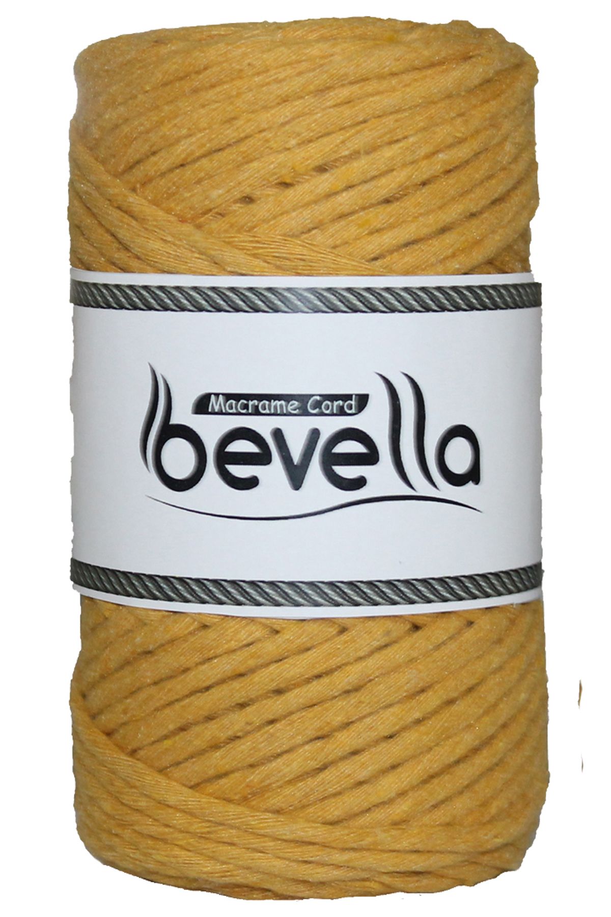 Bevella Macrame Cord-Ecru, Light Gray, Tile, Mustard Screwable 3 mm Macrame String Single Twist 4