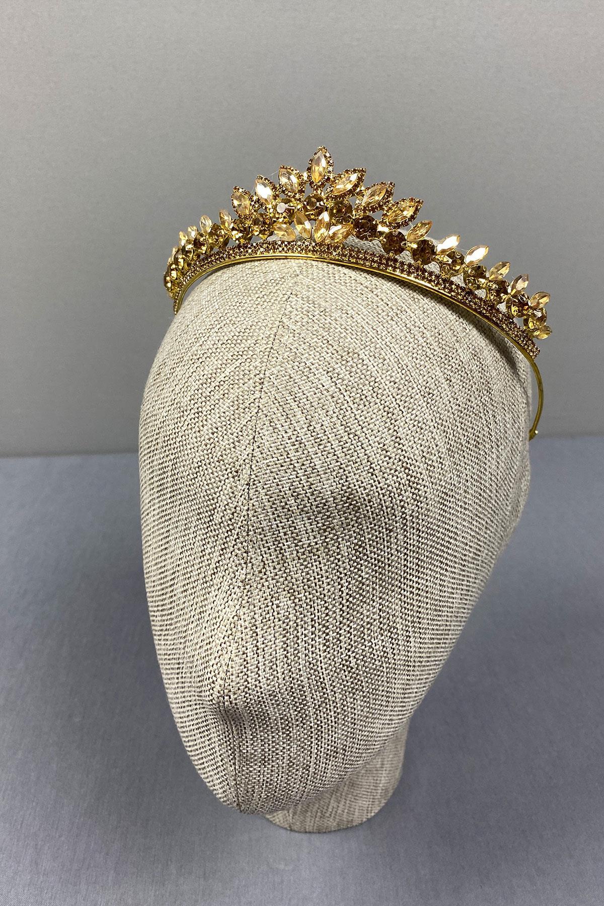 Special Day Accessory Honey Color Leyla Model Henna And Bridal Crown