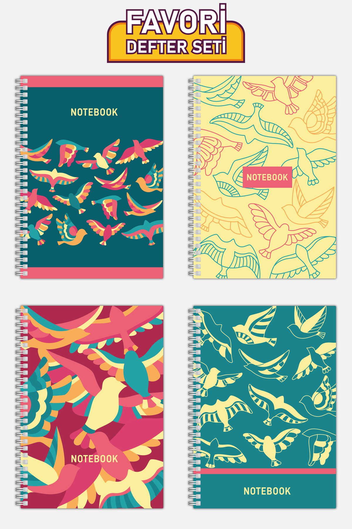 Copyrite-Lined 4-Piece Notebook Set (21 X 14.8 cm 70 sheets) School, Work, Planning Notebook Set 1