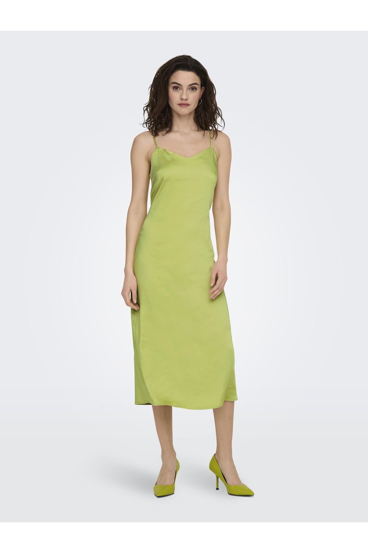Only Kleid ONLMAYRA SLIP TIE SATIN DRESS WVN - Trendyol