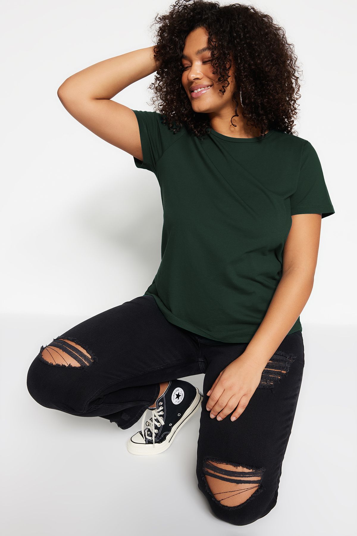 Dark green shop t shirt women's