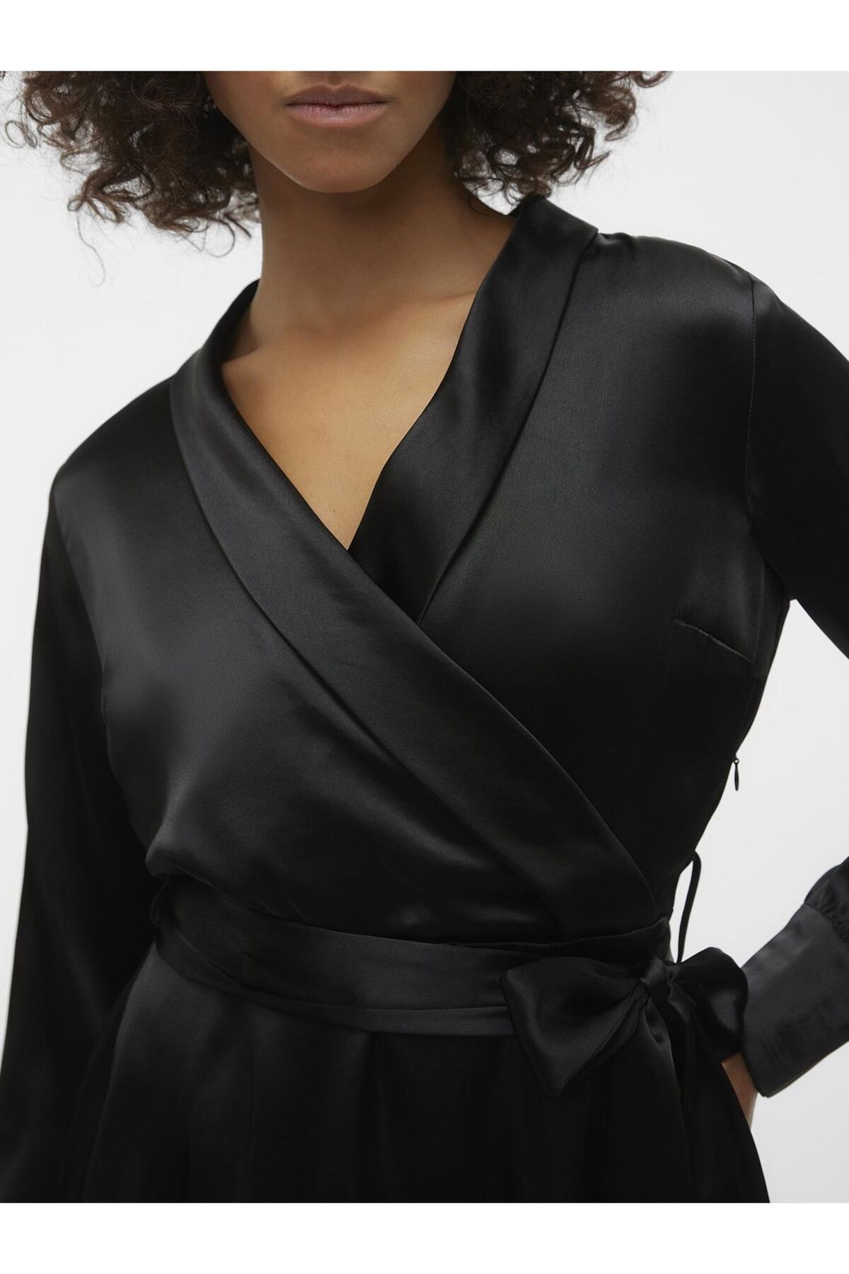 Vero Moda-Kleid VMBEATRICE LS SHAWL NECK KURZES KLEID VMA 6