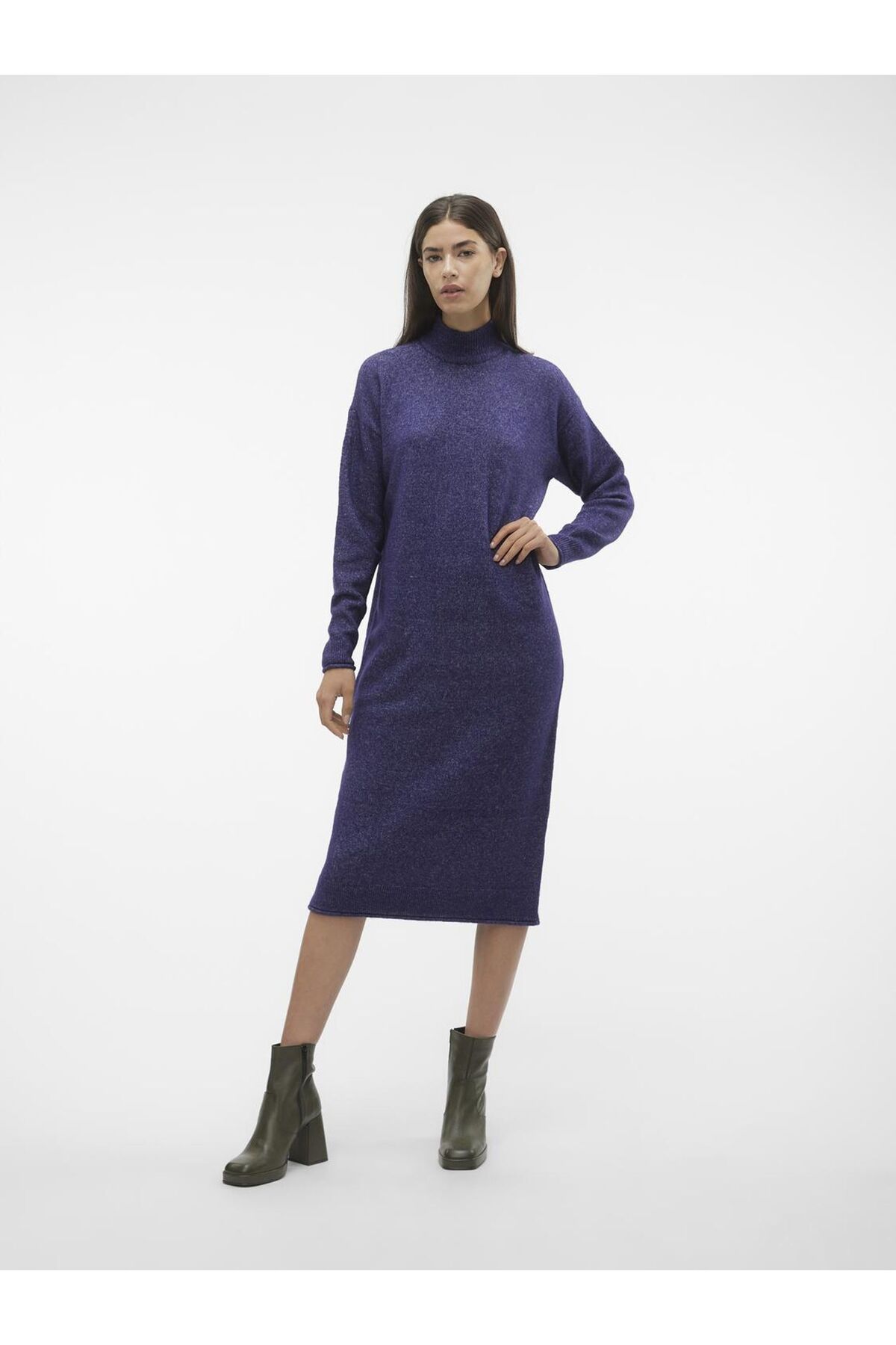 Vero Moda-Strickkleid VMKADEN LS YÜKSEK YAKA DALGA ELBİSE GA BF 4