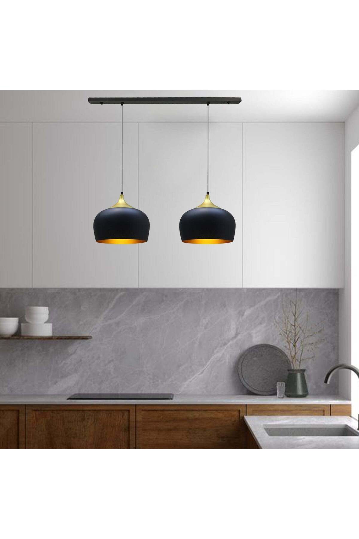 Bamyum-2x Hängelampe E27 Metall Set aus 2-3-4 Pendellampen Hängelampe Pendelleuchte 3