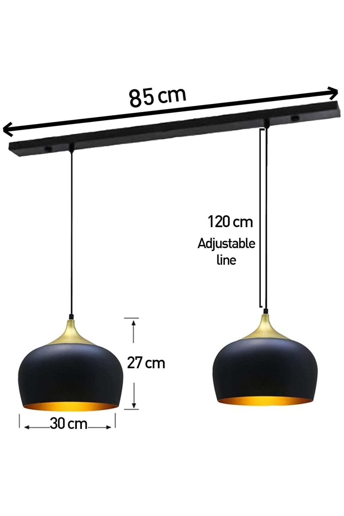 Bamyum-2x Hängelampe E27 Metall Set aus 2-3-4 Pendellampen Hängelampe Pendelleuchte 7