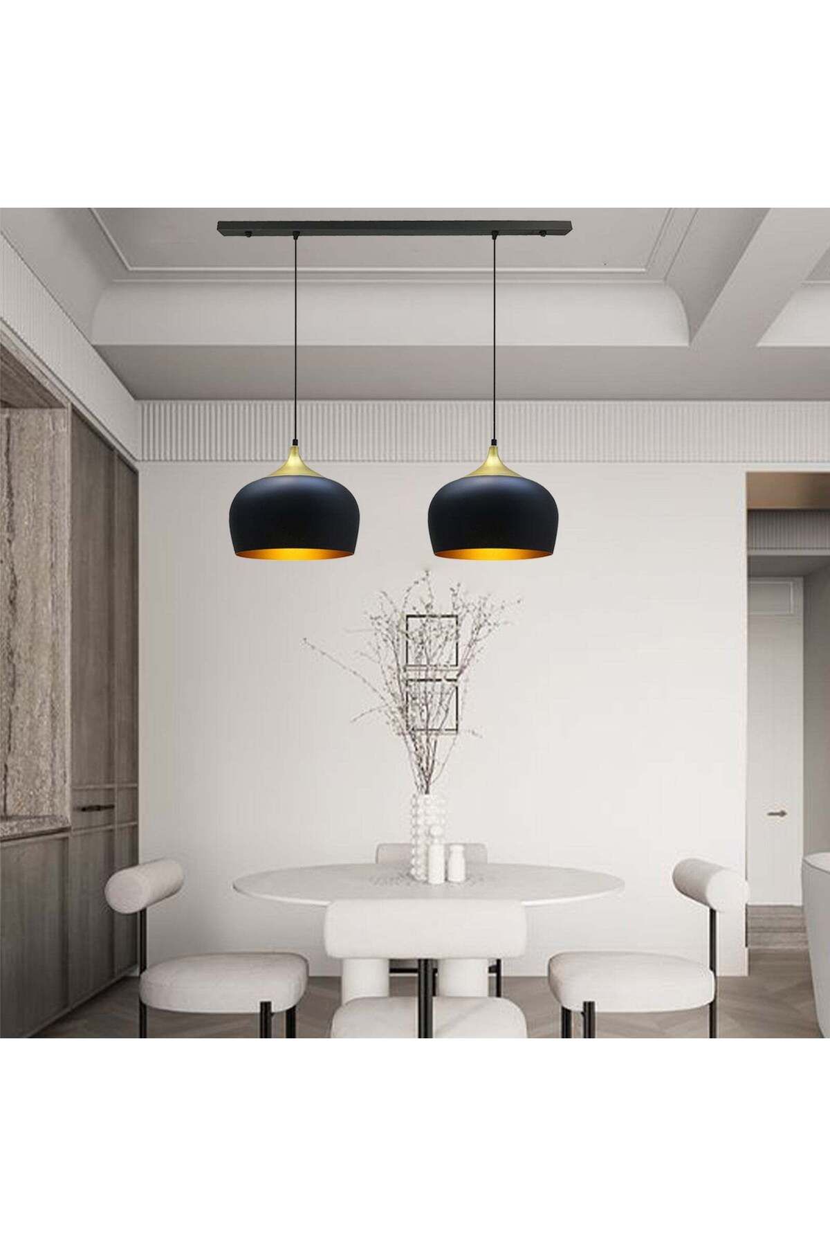 Bamyum-2x Hängelampe E27 Metall Set aus 2-3-4 Pendellampen Hängelampe Pendelleuchte 4