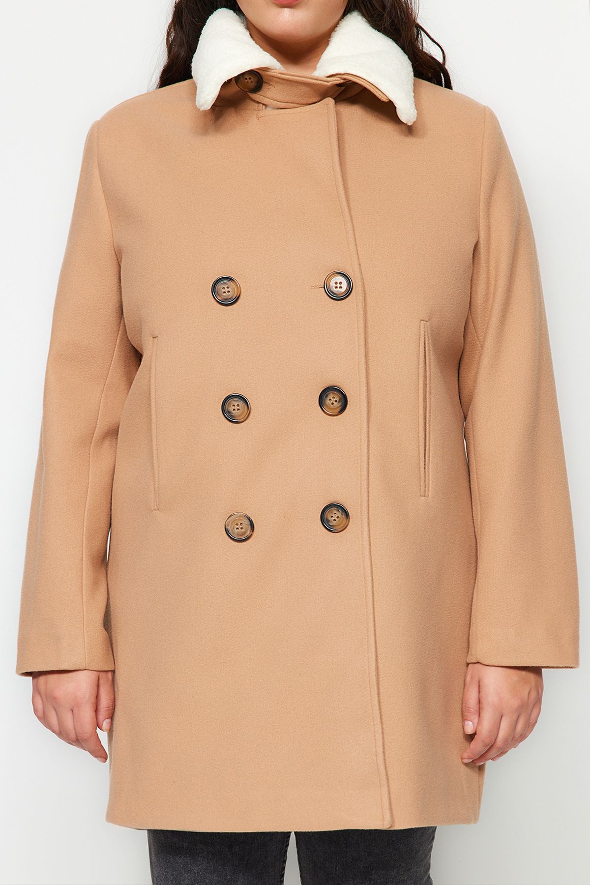 Petite camel hot sale coat topshop