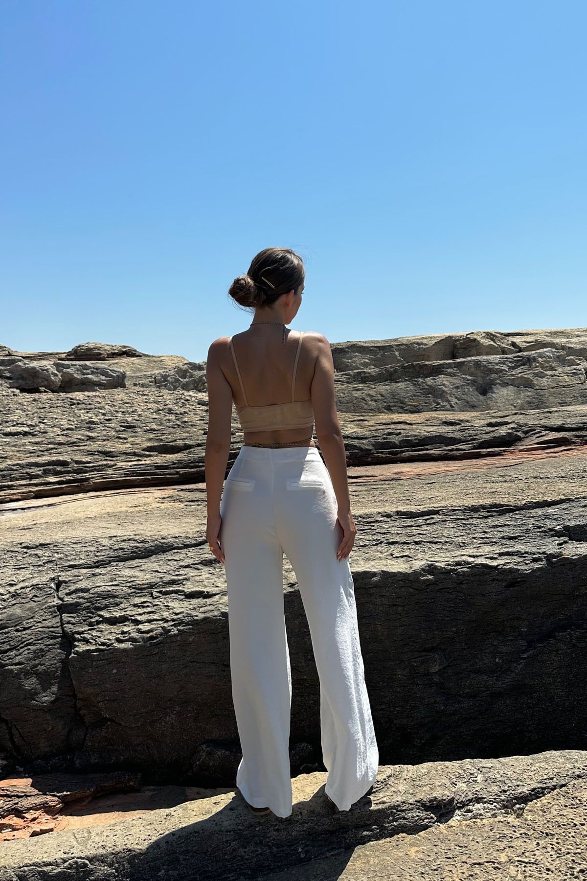 Seda Yalçın Atelier-White Clamp Detail Tnsl Fabric Trousers 5