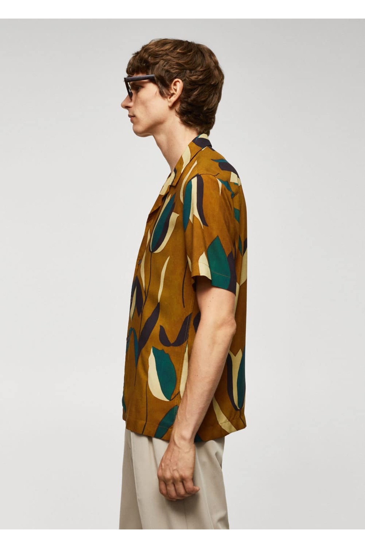 پیراهن مردانه نارنجی منگوMANGO Man | 57022517 اورجینال - تصویر 5