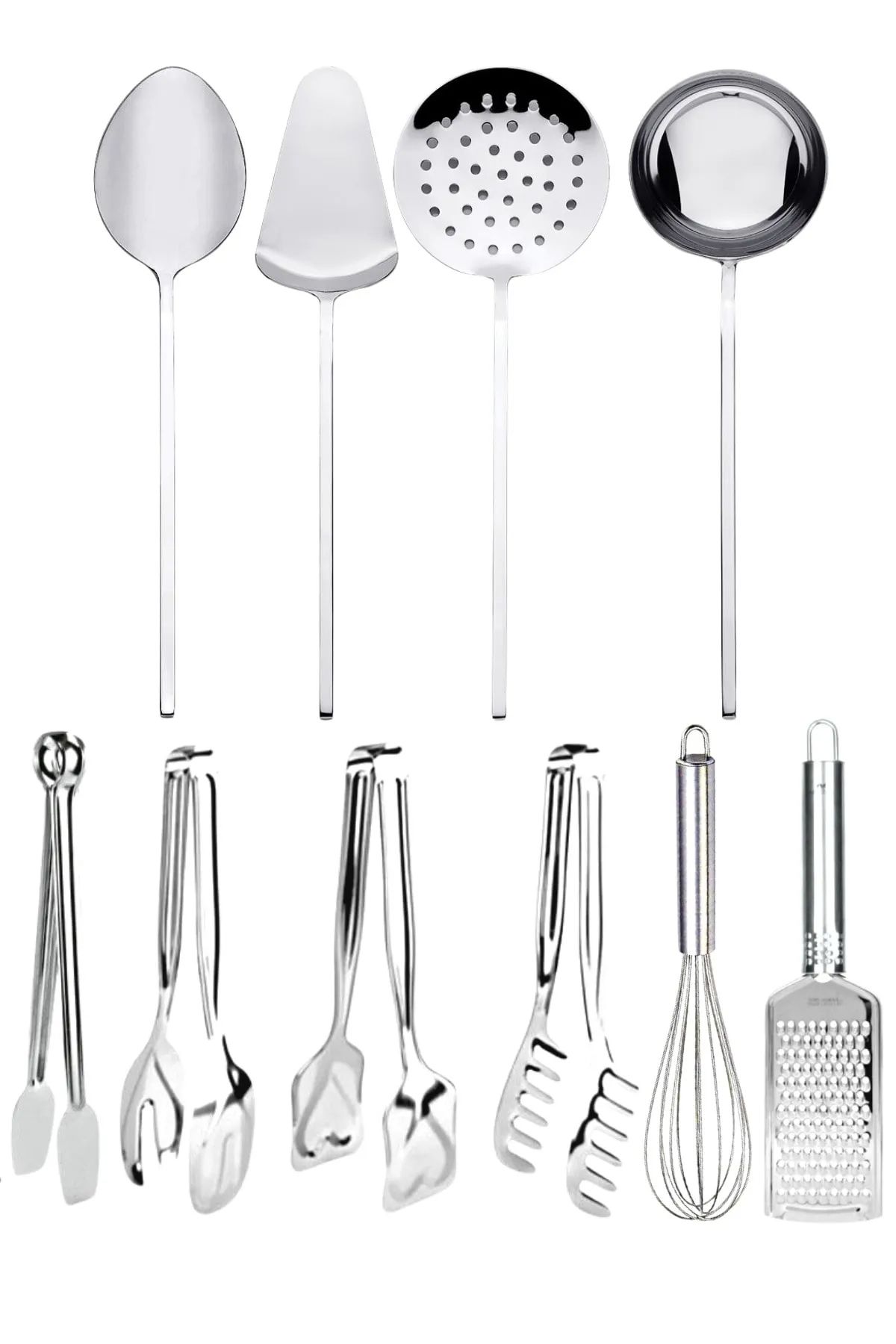 Trouvaille-Practical Home Utensils Set Serving Tongs Set Ladle Colander Set Spatula Colander Ladle Set Tongs Set 1