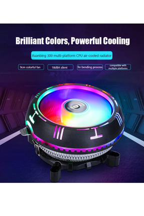 ECOYOM 3 PIN Hidrolik RGB CPU Soğutucu Fan CPU Fanı Rainbow Ufo İşlemci Fanı ...