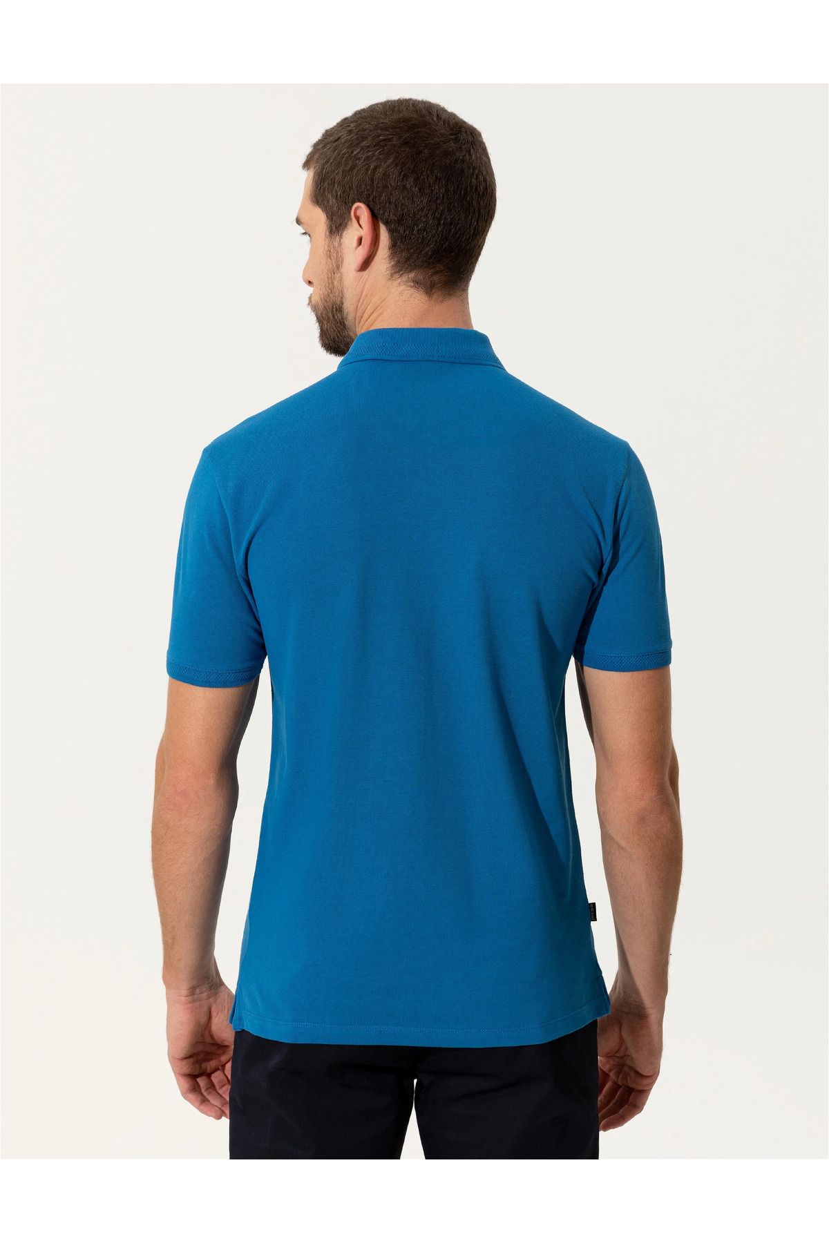 تی شرت یقه پولو آبی مردانه باریک G021SZ011.000.1370048.VR106 Pierre Cardin
