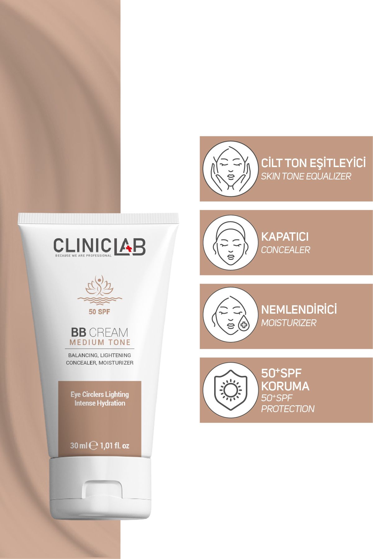 Skin Tone Equalizing Bb Cream 50 SPF Medium Tone 30 ml Cliniclab