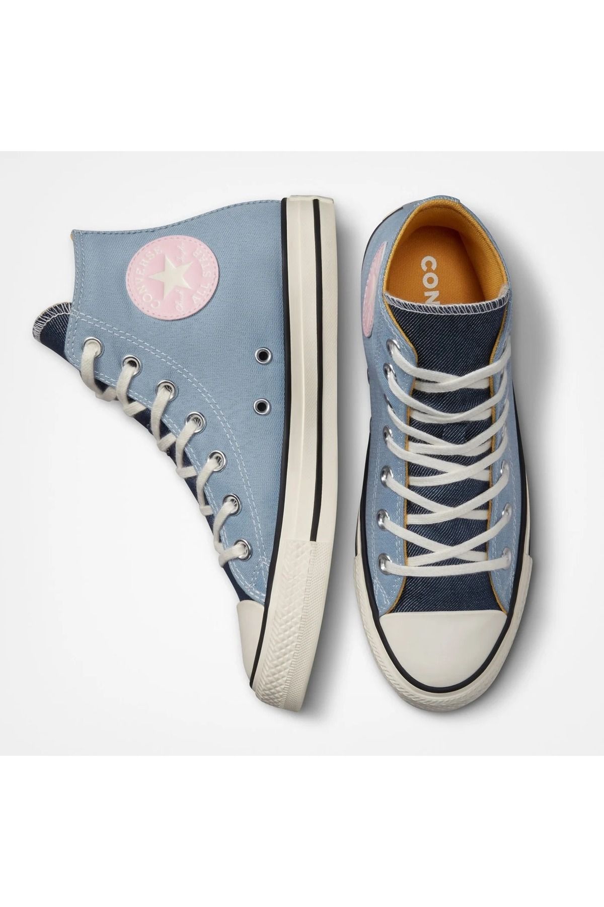 Light blue hot sale denim converse