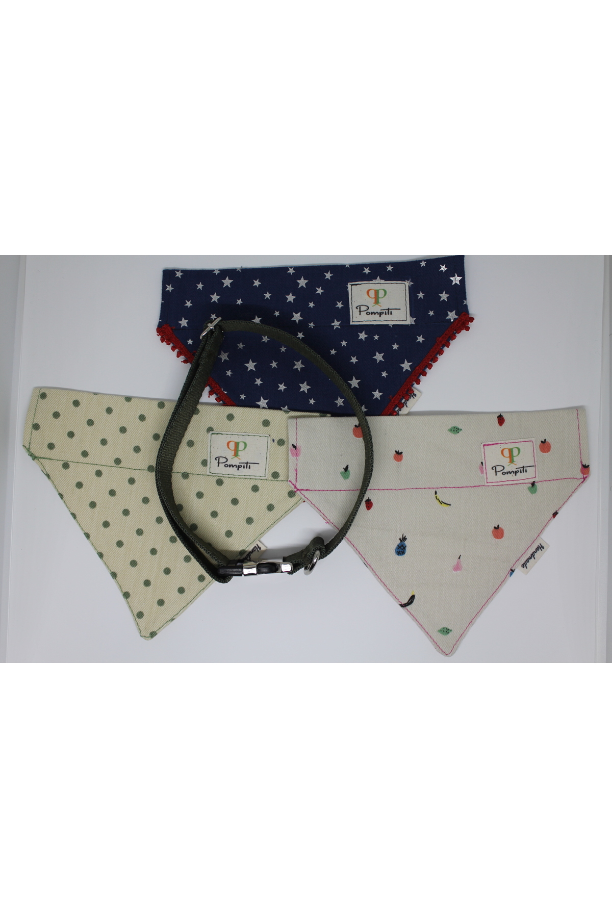 3lü Ayarlanabilir ve Değiştirilebilir Evcil Hayvan Köpek Tasması ve Fular El Yapımı