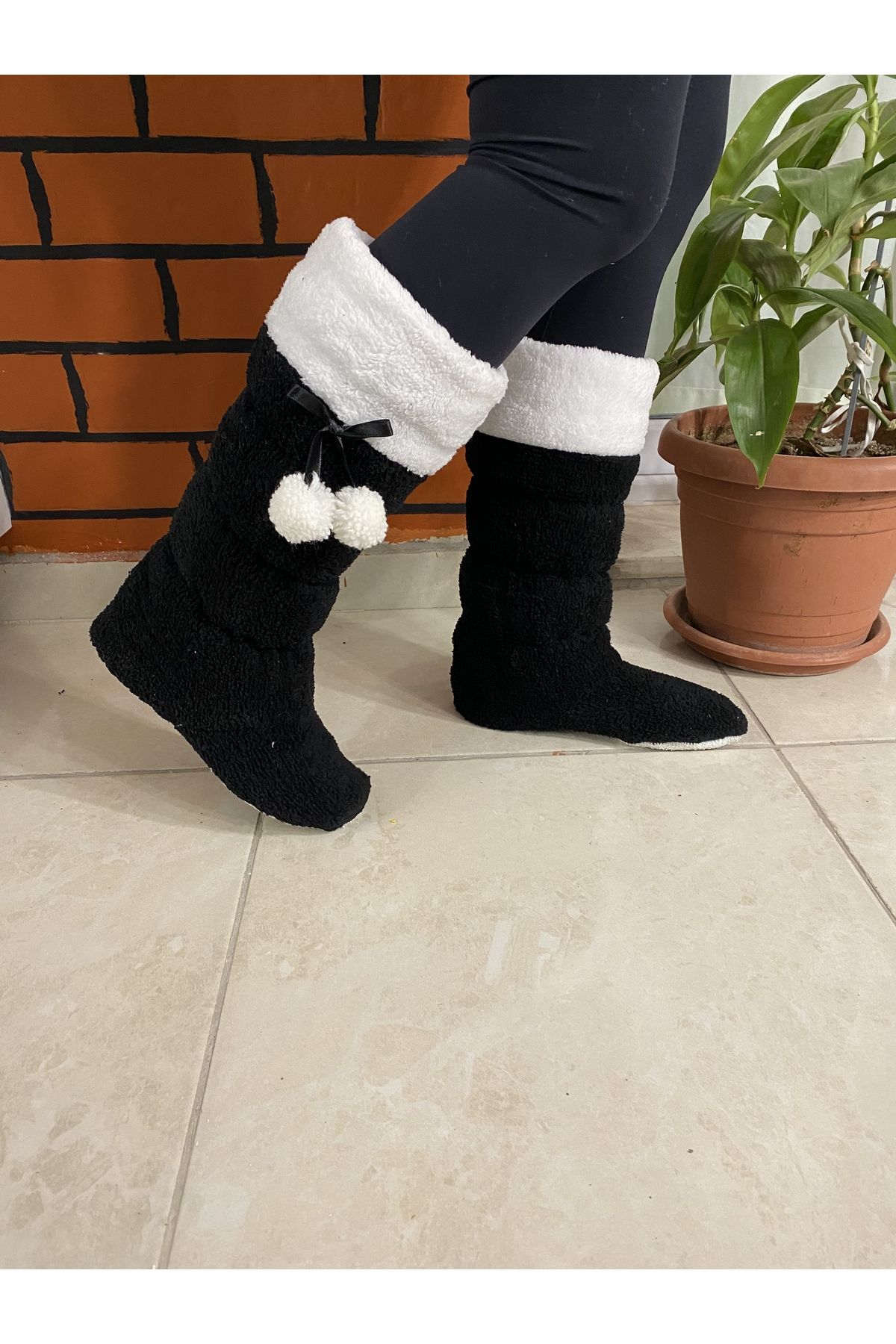 pek Slipper Boots Black Flat Trendyol