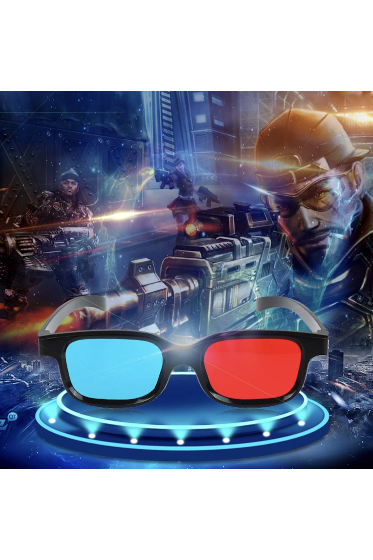 Kenpool 3 Boyutlu Kırmızı Mavi Gözlük Siyah Çerçeve Boyutlu Oyun Film Video Perspektif Gözlük