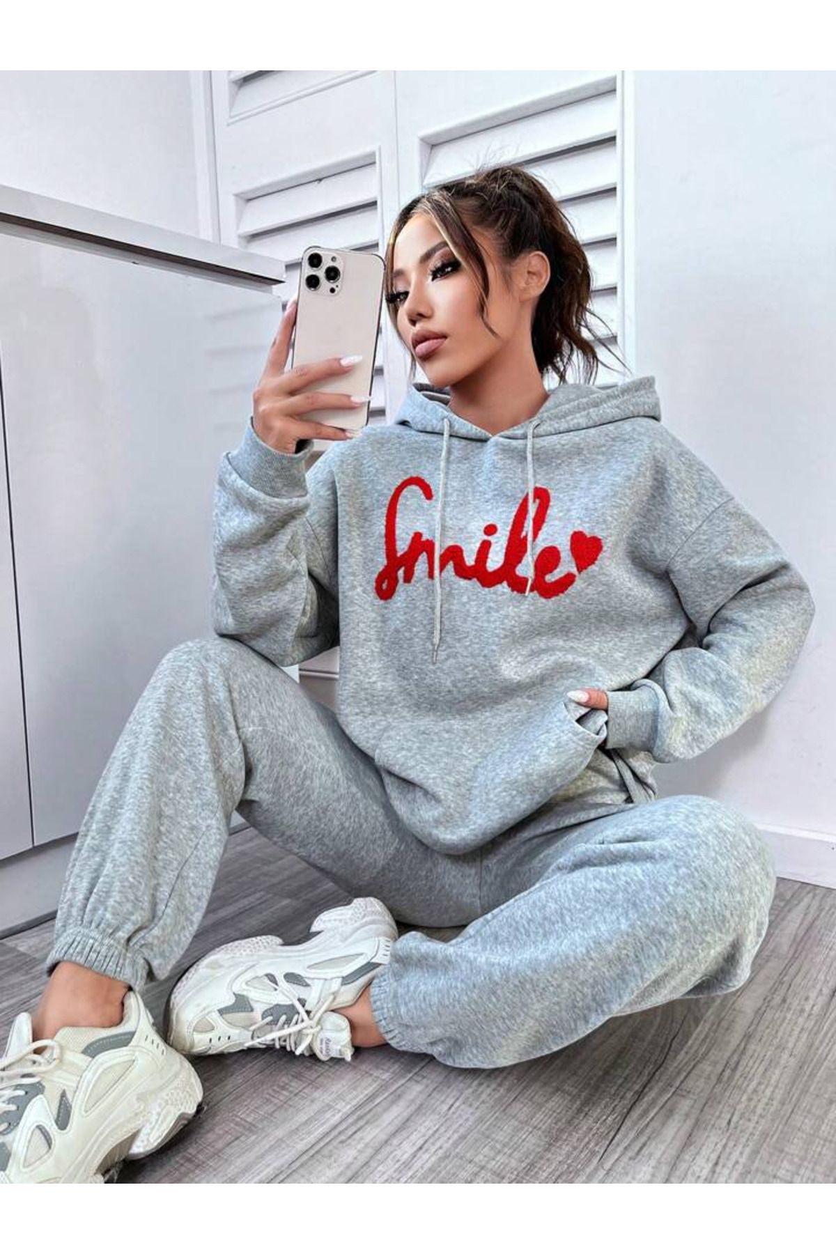 Grey sweatsuit set online