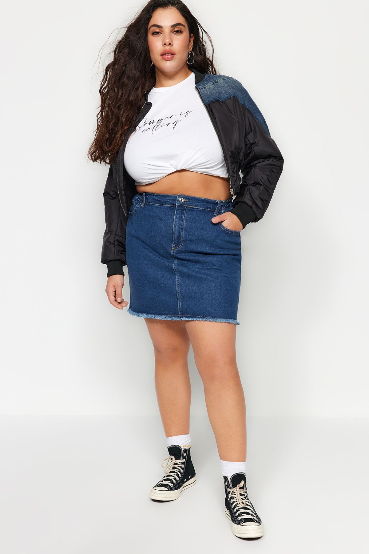 Dark denim skirt clearance