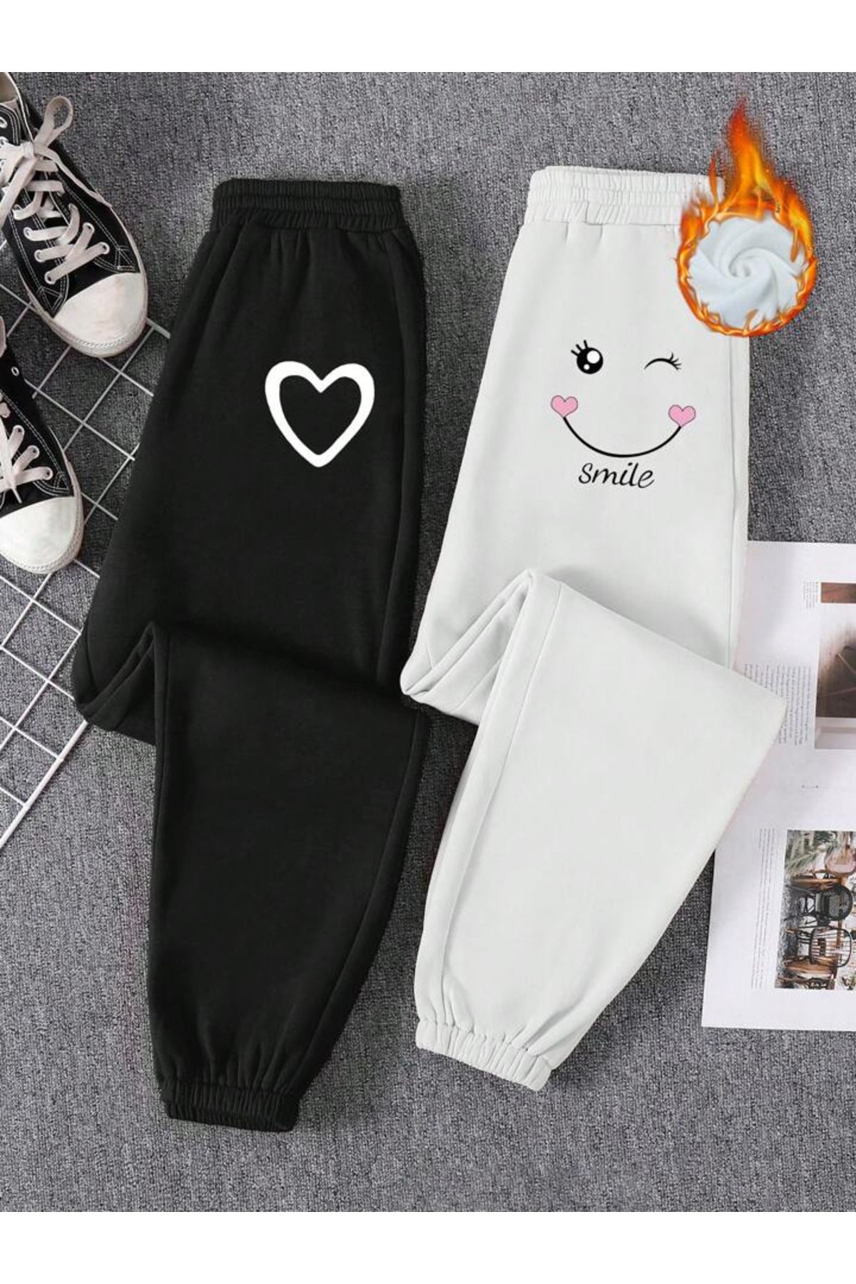 Baby girl black and white sweatpants on sale