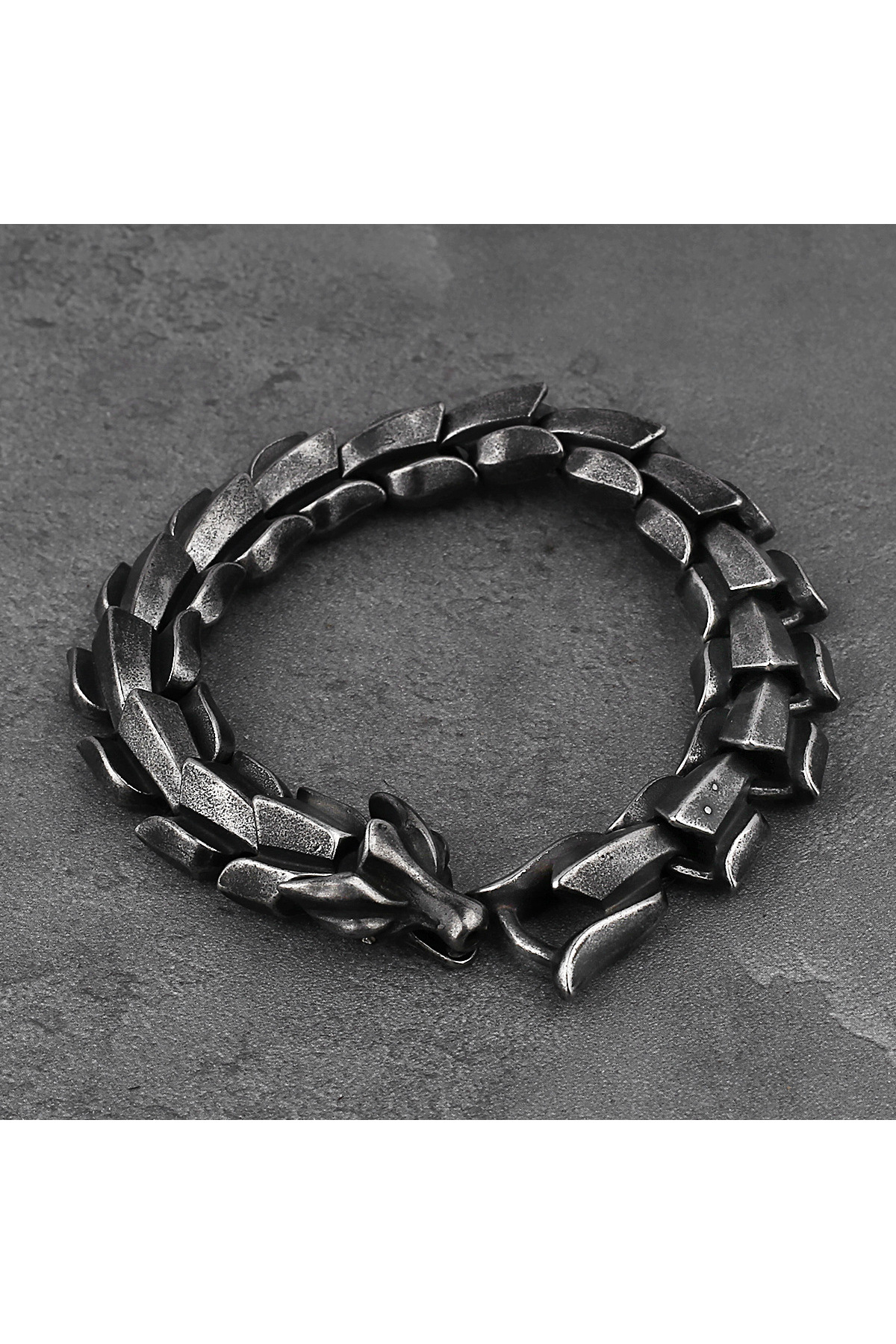 Ouroboros Dragon Design Stainless & Tarnish 316L Steel Bracelet
