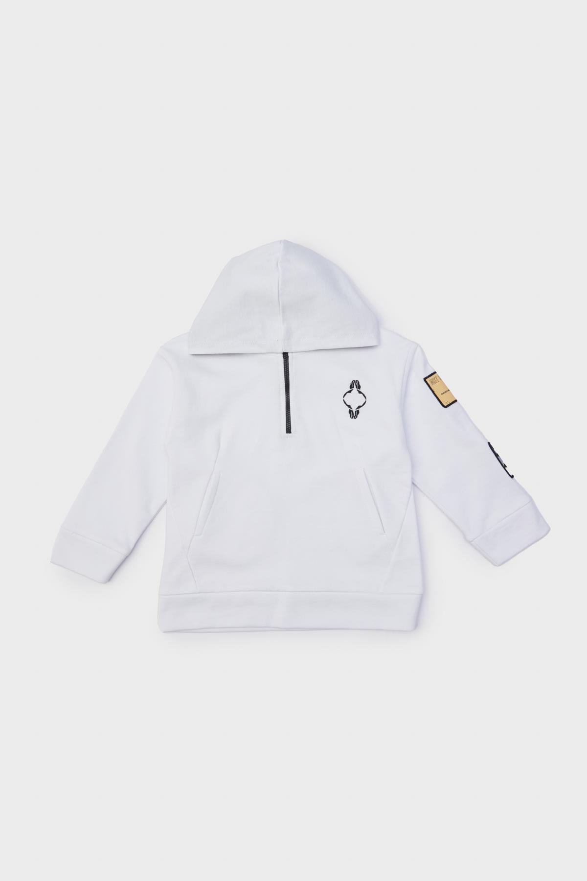 سویشرت پسرانه سفید Nebbati | 23FW1NB3436 اورجینال - تصویر 5