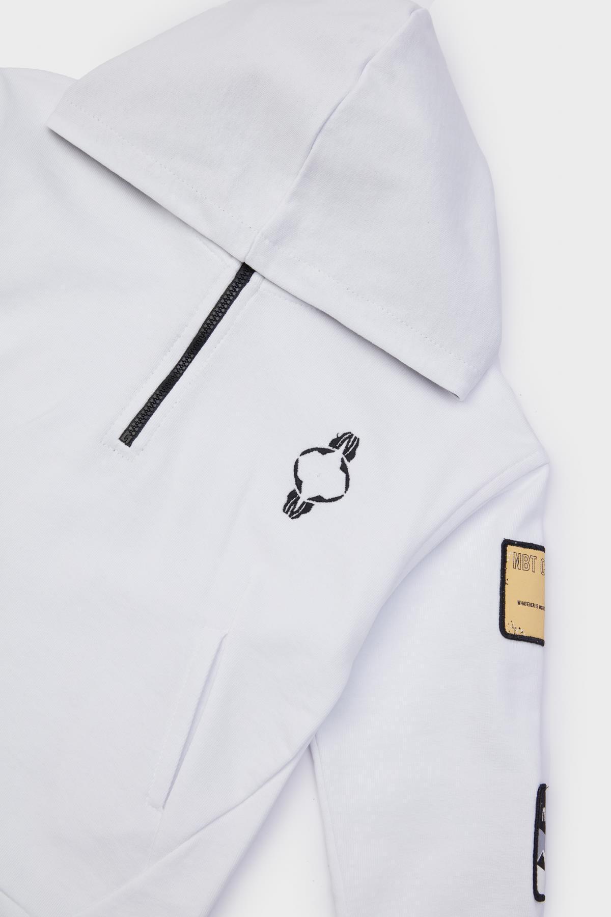 سویشرت پسرانه سفید Nebbati | 23FW1NB3436 اورجینال - تصویر 7