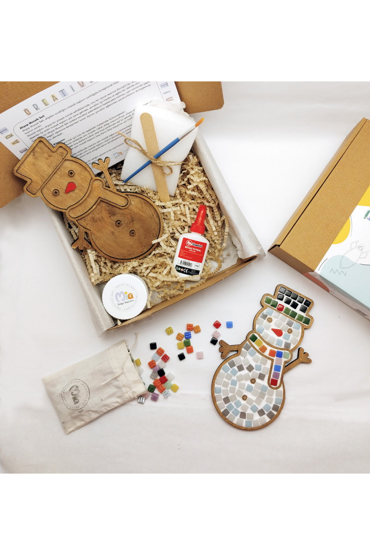Mia Creative Art Kardanadam Figürü Ahşap Mozaik Seti -eğitici Oyun Seti-çocuk Aktivite Seti