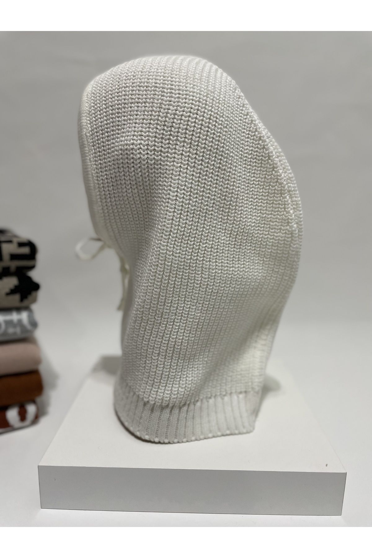 Onur Pălărie - Tricotaje Articole Pentru Cap Crem Balaclava Beanie Articole Pentru Cap Tricot Glugă Menține Cald Iarna - Mărime unică
