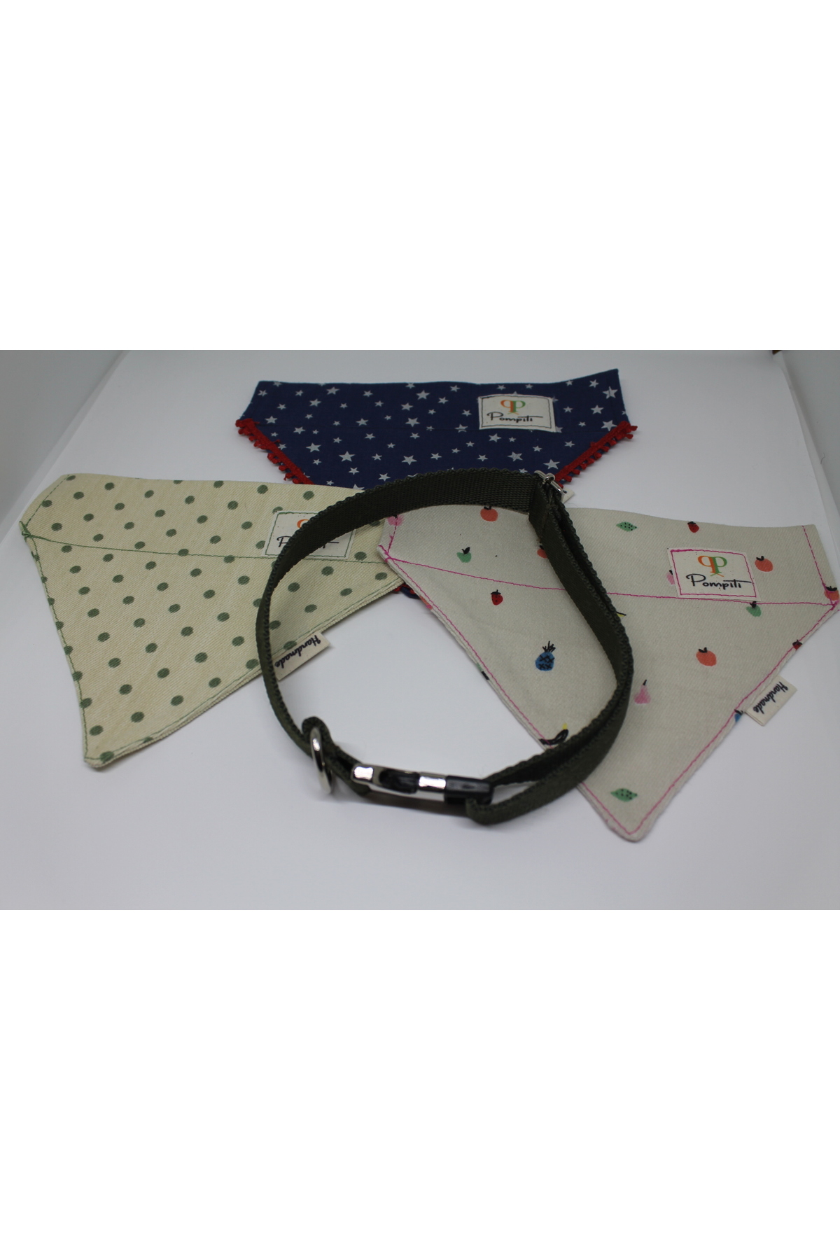 3lü Ayarlanabilir ve Değiştirilebilir Evcil Hayvan Köpek Tasması ve Fular El Yapımı