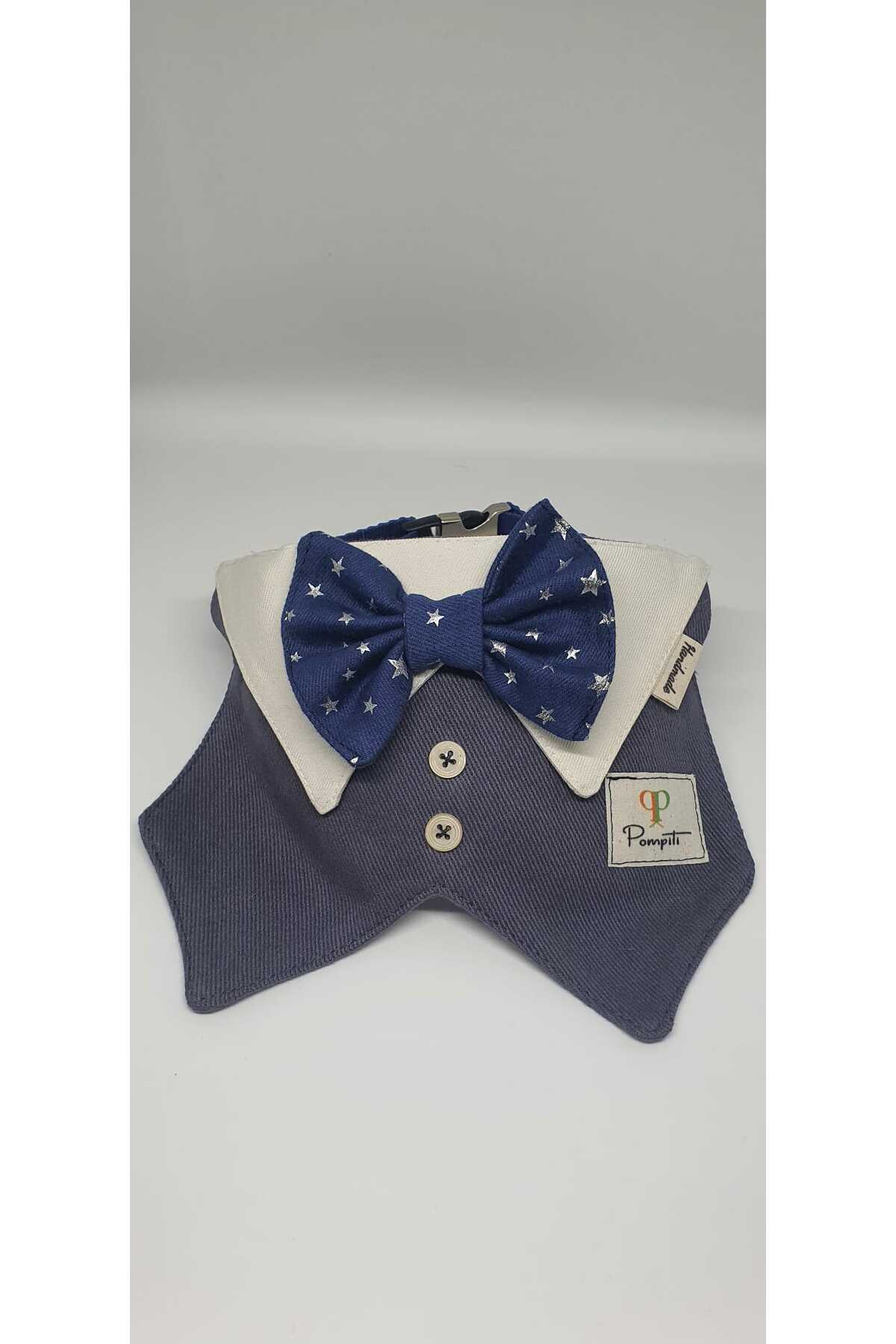 Ayarlanabilir ve Değiştirilebilir Evcil Hayvan Köpek Tasma ve Papyonlu Smokin