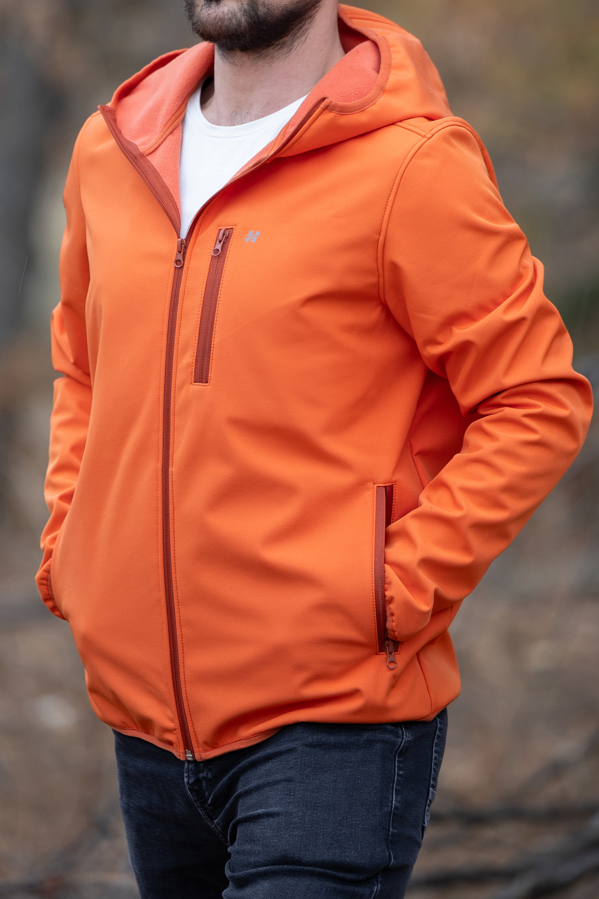 کاپشن مردانه نارنجی Huğlu | T.01.0669 اورجینال - تصویر 3