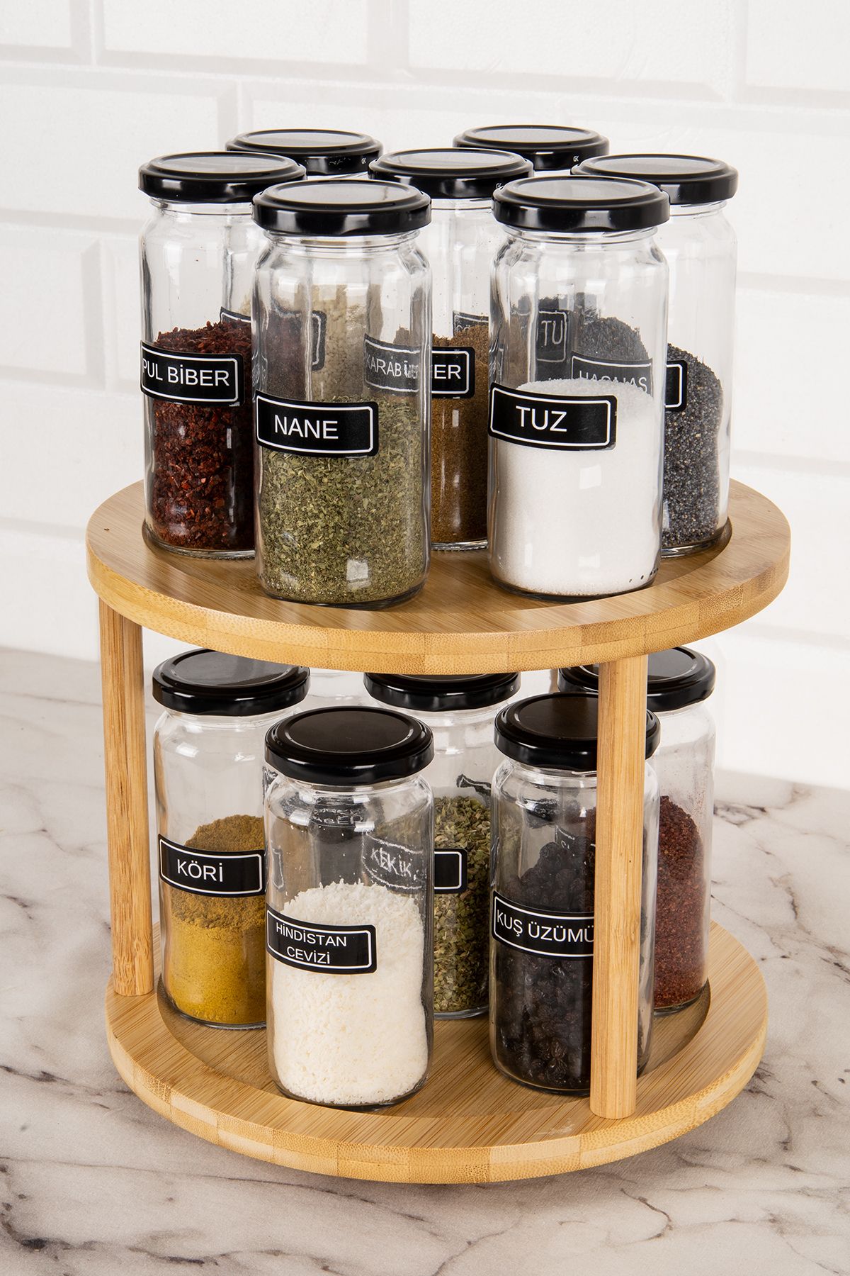 Glass shop spice rack