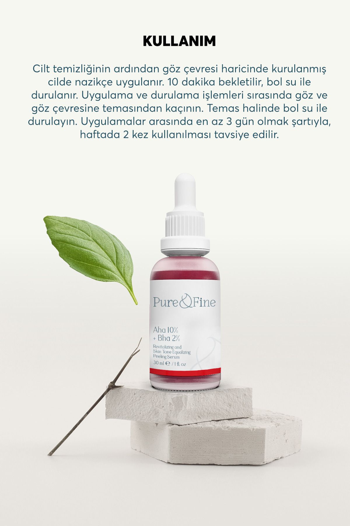 pure fine-Aha 10% + Bha 2% containing - rEvitalizing and SKin TonE Equalizing rEd Peeling SKin SErum 30 Ml 4