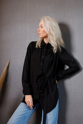 aylin yılmaz Kaylee Black Shirt Modern Casual Şömiziye Yakalı Gömlek