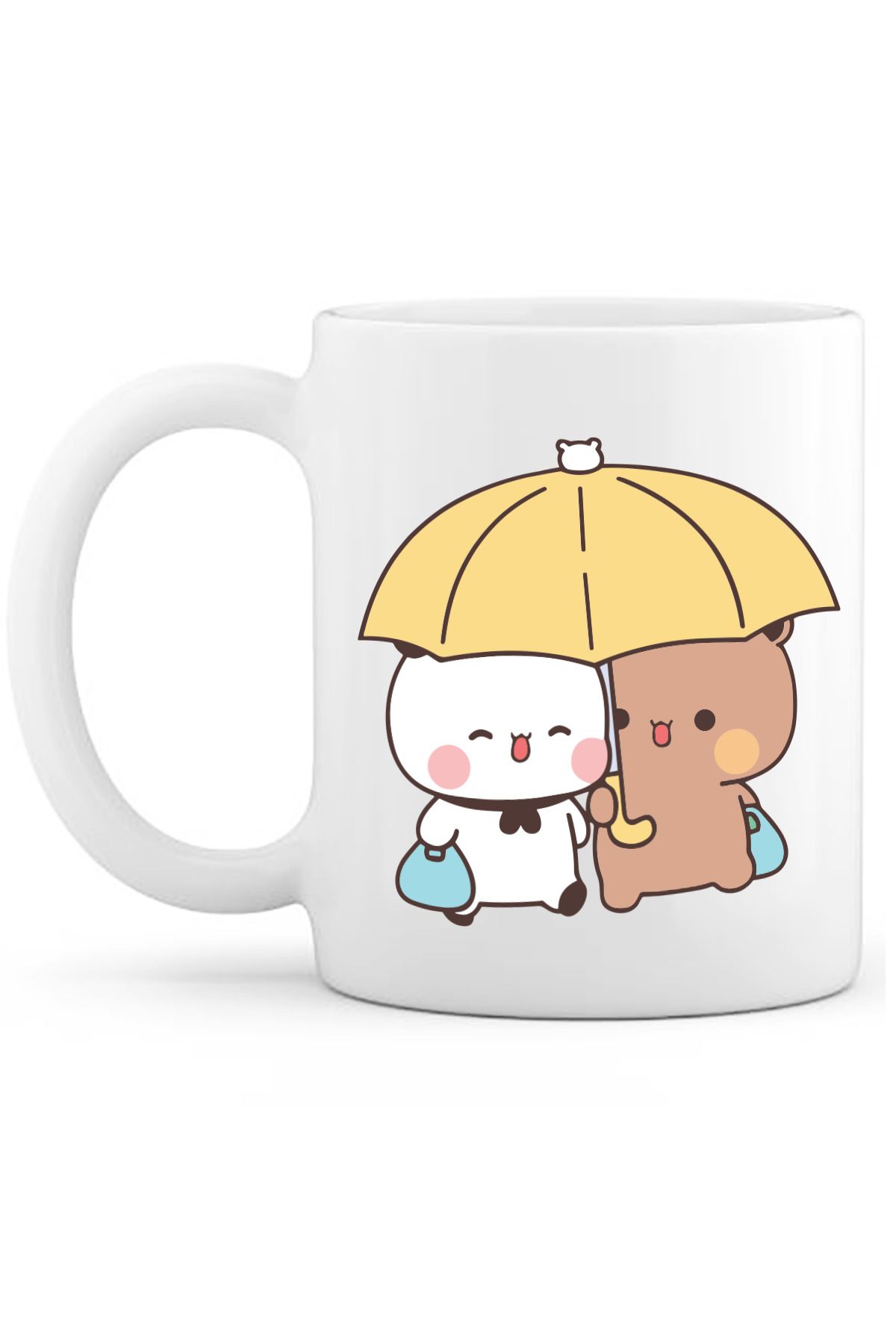 OXVİN Budu and Dudu Mug Under Umbrella Coffee Cup Gift Special Edition  (Single) Porcelain - Trendyol