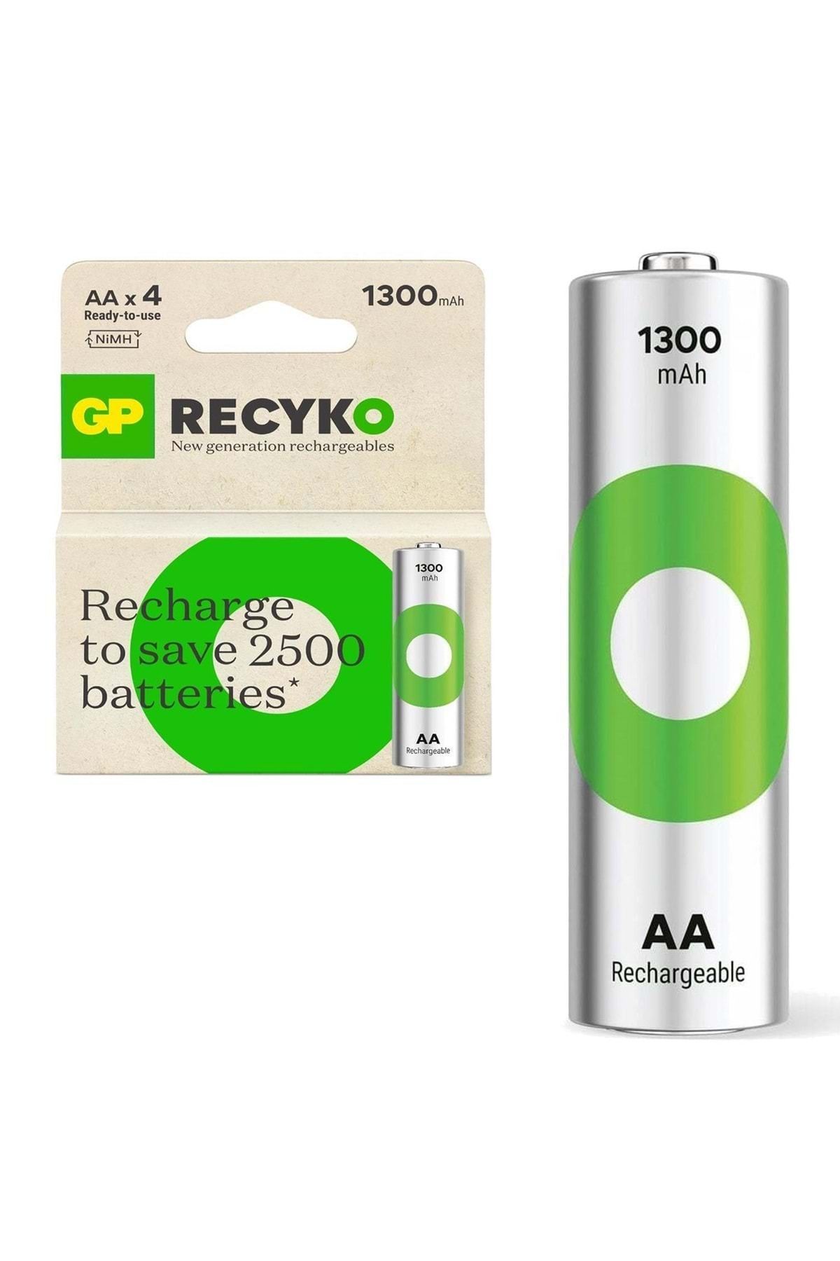 Blister 4 Batterie Ricaricabili AA Stilo 1300mAh GP ReCyko - GP